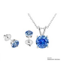 Fancy Blue 2 Carat Solitaire Set Made With SWAROVSKI ZIRCONIA